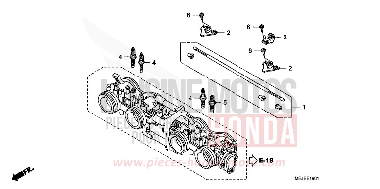 THROTTLE BODY (COMPONENTS) for CB1300 Super Bold'or ABS DARKNESS BLACK METALLIC (NH463F) from 2007